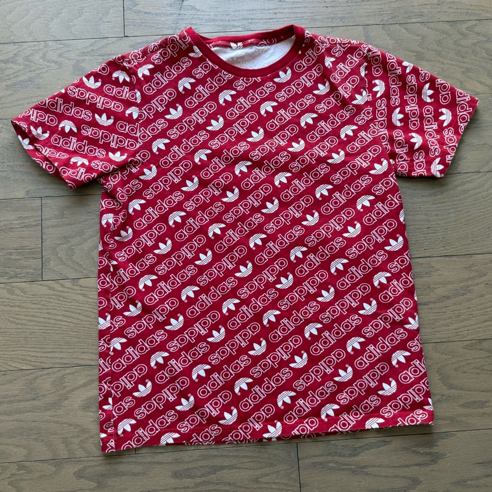 Adidas all-over-print red t-shirt